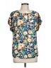 Cure Blue Short Sleeve Blouse Size L - photo 1