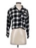 Love Notes 100% Cotton Plaid Black 3/4 Sleeve Button-Down Shirt Size S - photo 1