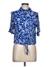 Haver 100% Rayon Blue Short Sleeve Blouse Size L - photo 1