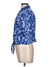 Haver 100% Rayon Blue Short Sleeve Blouse Size L - photo 5