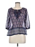 Hollister 100% Polyester Blue 3/4 Sleeve Blouse Size M - photo 1