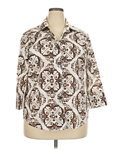 Foxcroft 3/4 Sleeve Button-Down Shirt (view 1)