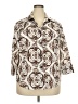 Foxcroft Paisley Brown 3/4 Sleeve Button-Down Shirt Size 20w - photo 1