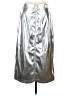 Scoop 100% Polyester Metallic Silver Faux Leather Skirt Size 4 - photo 2