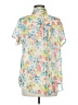 Madame Floral Teal Short Sleeve Blouse Size M - photo 2