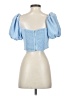ASTR The Label Blue Short Sleeve Blouse Size S - photo 2