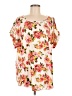 Speed Limit MPH 100% Polyester Floral Ivory Short Sleeve Blouse One size - photo 1