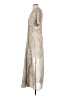 Main Strip 100% Polyester Metallic Silver Casual Dress Size S - photo 5