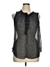 Liz Claiborne 100% Polyester Polka Dots Black Sleeveless Blouse Size XL - photo 1