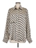 Assorted Brands 100% Polyester Print Ivory Long Sleeve Blouse Size M - photo 1