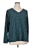 Lands' End Polka Dots Teal Long Sleeve Top Size 1X - photo 1