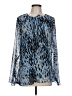 M by Marc Bouwer Animal Print Blue Long Sleeve Blouse Size L - photo 1