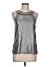 J.Crew 100% Silk Metallic Silver Sleeveless Silk Top Size 10 - photo 1