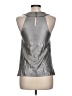 J.Crew 100% Silk Metallic Silver Sleeveless Silk Top Size 10 - photo 2