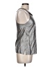 J.Crew 100% Silk Metallic Silver Sleeveless Silk Top Size 10 - photo 4