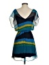 Express 100% Polyester Graphic Teal Cocktail Dress Size XS - photo 2