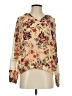 Entro Floral Tan Long Sleeve Blouse Size S - photo 1