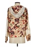 Entro Floral Tan Long Sleeve Blouse Size S - photo 2