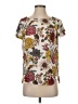 Ann Taylor LOFT 100% Polyester Floral Ivory Short Sleeve Blouse Size XS - photo 1