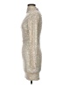 Privy 100% Polyester Metallic Silver Tan Cocktail Dress Size S - photo 5