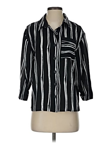 New York Clothing Co. 3/4 Sleeve Button-Down Shirt (view 1)