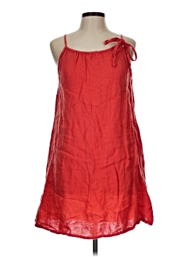knee length dresses for ladies Lungo L'arno Made in Italy Linen V-Neck Tie Waist Floral Print Mini Dress White / L main image 1