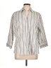 Riders by Lee Stripes Ivory 3/4 Sleeve Button-Down Shirt Size XL - photo 1