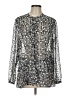 Chico's Metallic Silver Long Sleeve Blouse Size Lg (2) - photo 1