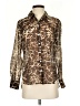 Bailey 44 Animal Print Brown Long Sleeve Blouse Size S - photo 1