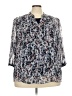 Cj Banks 100% Polyester Floral Blue 3/4 Sleeve Blouse Size 3X - photo 1
