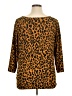 Assorted Brands Animal Print Brown 3/4 Sleeve Blouse Size XL - photo 2