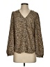 Levi's 100% Polyester Animal Print Tan Long Sleeve Blouse Size S - photo 1