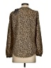 Levi's 100% Polyester Animal Print Tan Long Sleeve Blouse Size S - photo 2