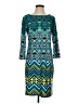 Assorted Brands Print Teal Casual Dress Size S - photo 1