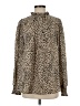 Jodifl 100% Polyester Animal Print Gold Long Sleeve Blouse Size S - photo 1