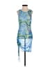 Shein Graphic Blue Cocktail Dress Size 2 - photo 1