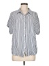 Splendid Stripes Gray Short Sleeve Button-Down Shirt Size M - photo 1