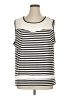 North Style Stripes Ivory Sleeveless T-Shirt Size 1X - photo 1