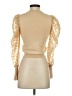 Zara 100% Polyester Gold 3/4 Sleeve Blouse Size S - photo 2