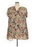 Torrid 100% Polyester Animal Print Ivory Short Sleeve Blouse Size 3X Plus (3) - photo 1