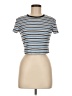 Shein Stripes Blue Short Sleeve Turtleneck Size M - photo 1