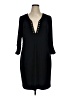Spense Solid Black Casual Dress Size 14W - photo 1
