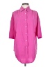Unbranded 100% Cotton Pink 3/4 Sleeve Button-Down Shirt Size S - photo 1