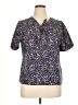 Allegra K 100% Polyester Animal Print Blue Short Sleeve Blouse Size XL - photo 1