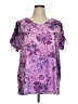 Catherines Purple Short Sleeve Blouse Size 0X - photo 1