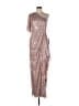 Mac Duggal 100% Polyester Silver Cocktail Dress Size 10 - photo 1
