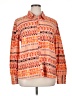 Zeagoo Print Orange Long Sleeve Blouse Size XL - photo 1