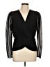 Express 100% Polyester Black Long Sleeve Blouse Size L - photo 1