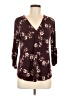 Beacon Floral Burgundy 3/4 Sleeve Blouse Size M - photo 1