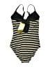 Gottex Chevron-herringbone Gold One Piece Swimsuit Size 14 - photo 2